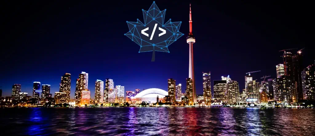 Toronto skyline at dusk representing local Canadian business visibility online